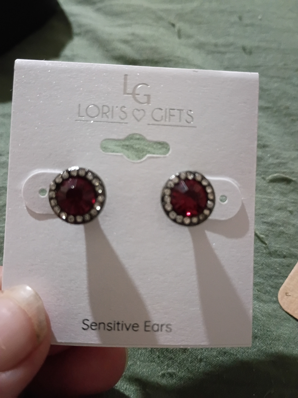 Red Crystal Halo Stud Earrings - Sensitive Ears